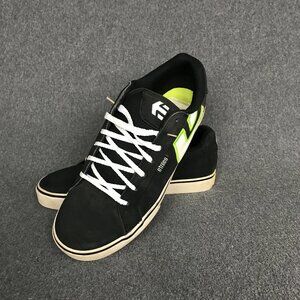 Etnies Fader Vulc Mens 8.5 Black Green Low Top Skateboarding Skate Shoe Sneaker